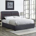 Κρεβατι Kendra Διπλο Για Στρωμα 150x200 Εκ. Με Υφασμα Γκρι Και Κοκκινη Ριγα HM562 - Image 2