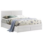 Κρεβατι Capri HM399.05 Με 2 Συρταρια Λευκο Για Στρωμα 160x200 Εκ.