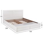 Κρεβατι Capri HM399.05 Με 2 Συρταρια Λευκο Για Στρωμα 160x200 Εκ. - Image 3