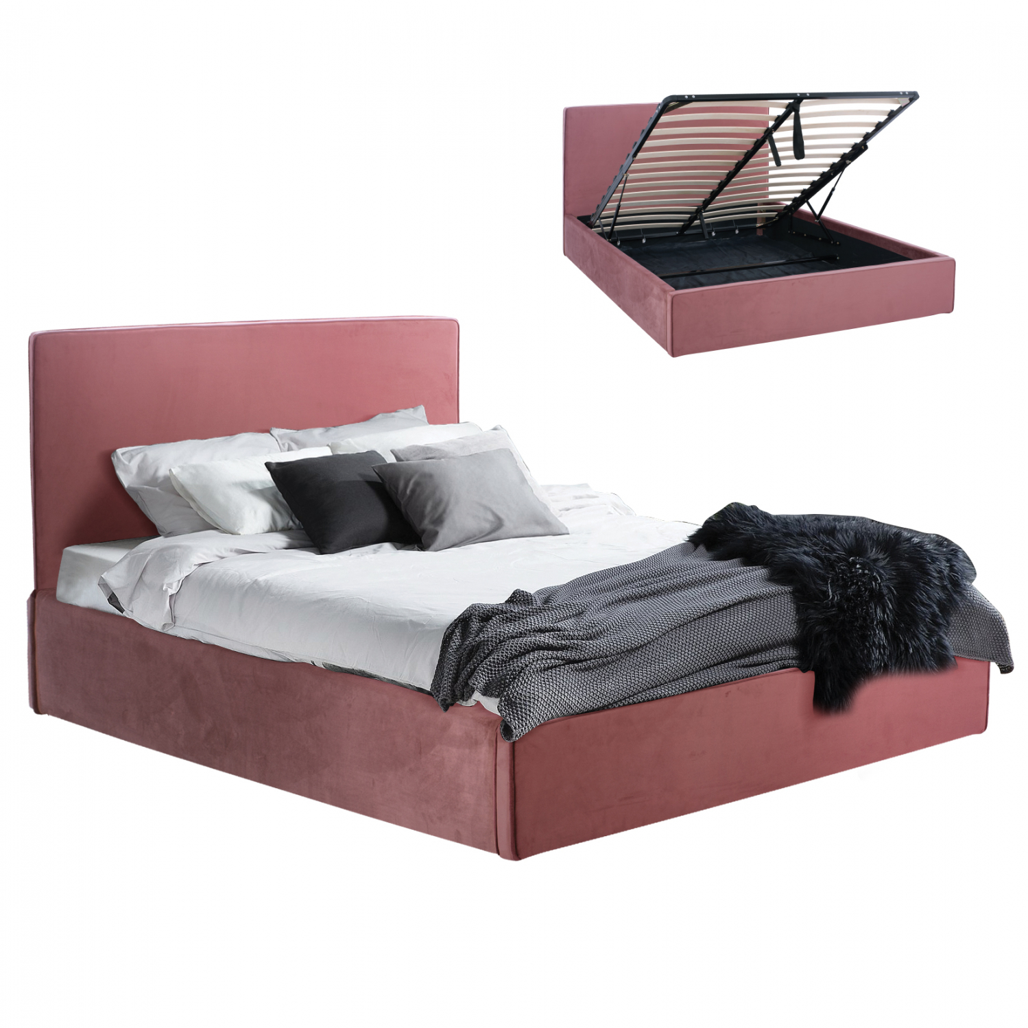 krebati-fb958412-160ch200-me-apothikeyti Κρεβατι Allie HM584.12 160χ200 Με Αποθηκευτικο Χωρο Σαπιο Μηλο - Image 1