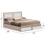 Κρεβατι Capri HM665.06 Με 2 Συρταρια Μελαμινη Sonama-Λευκο Για Στρωμα 120x200 Εκ. - Image 3