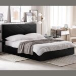 Κρεβατι Fylliana Evelyn Μαυρο Τεχνοδερμα 174x217x105εκ (160x200εκ) - Image 2