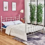 Κρεβατι Μεταλλικο Kamil 150x200 Εκ. Λευκο Χρωμα HM575.02