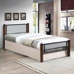Κρεβατι Μονο Rayven HM689 Rubberwood Σε Dirty Oak-Μεταλλο Σε Μαυρο--Για 90x190εκ - Image 2