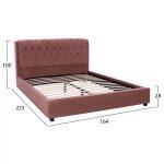 Κρεβατι Odalys 150x200 Βελουδο Υφασμα Σαπιο Μηλο HM549.12 164x223x100 Εκ. - Image 3