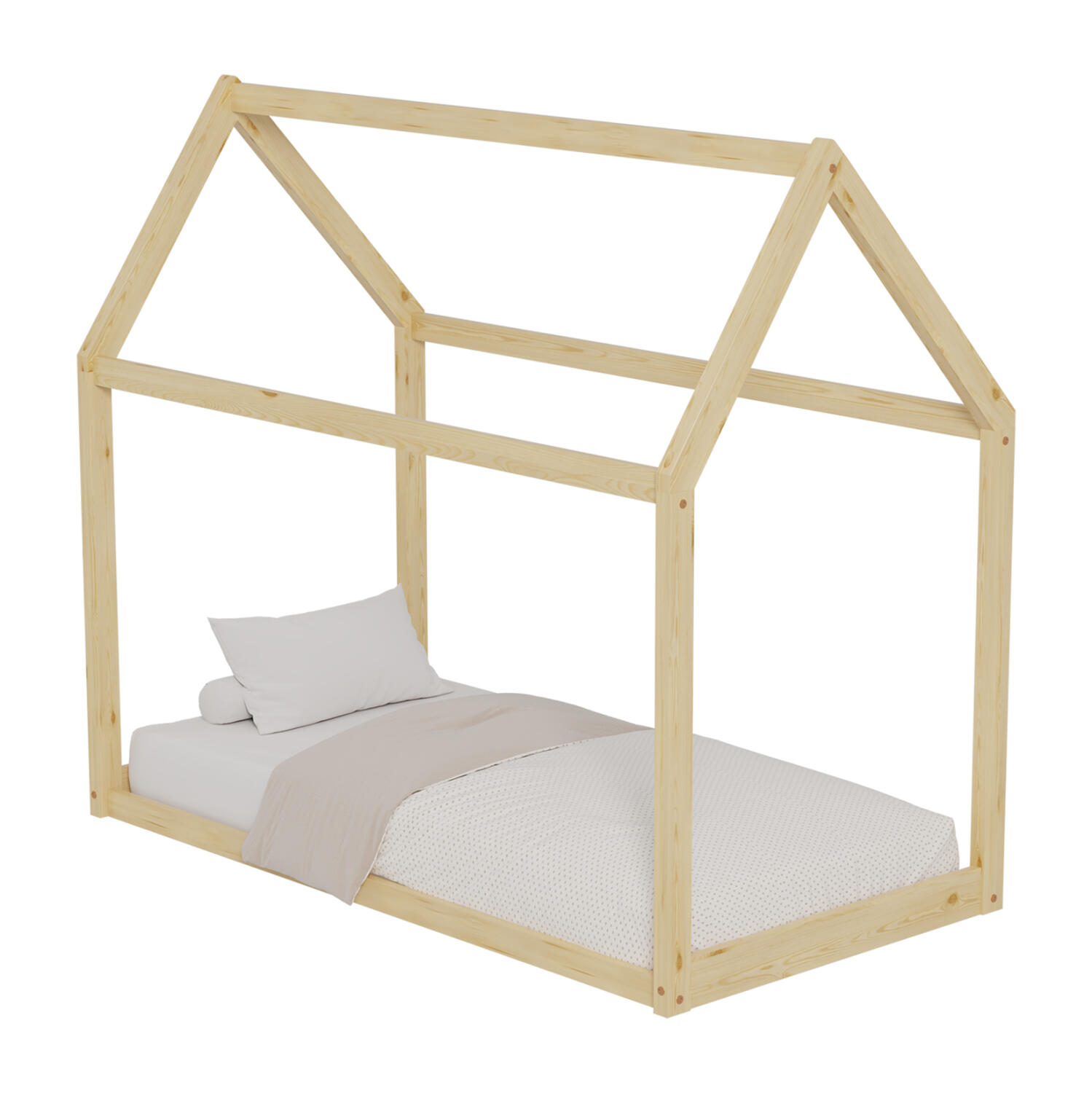 krebati-paidiko-fb967801-tmontessori-xyl Κρεβατι Παιδικο Pepe HM678.01 Τ.montessori Ξυλο Πευκο Φυσικο- 140x70εκ - Image 1