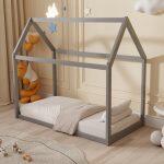 Κρεβατι Παιδικο Pepe HM678.05 Τ.montessori Ξυλο Πευκο Γκρι- 140x70εκ - Image 2