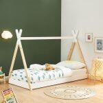 Κρεβατι Παιδικο Munk HM699.03 Τ.montessori Ξυλο Πευκου Φυσικο-Λευκο- 190x90εκ - Image 2