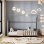Κρεβατι Παιδικο Με Καγκελα Phyllis HM679.05 Τ.montessori Ξυλο Πευκο γκρι-190x90εκ. - Image 4