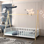 Κρεβατι Παιδικο Με Καγκελα Munk HM739.03 Τ.montessori Πευκο φυσικο-λευκο--190x90εκ - Image 5