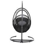 Κρεμαστη Φωλια Ruler HM6083 Μαυρο Μεταλλο Και Συνθ.rattan-Γκρι Μαξιλαρι 120x110x190υ - Image 6