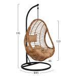 Κρεμαστη Πολυθρονα Φωλια Callie HM5541.01 Με Wicker & Μαξιλαρια Μπεζ φ95χ195υ Εκ. - Image 2