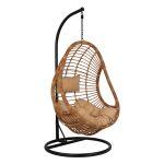 Κρεμαστη Πολυθρονα Φωλια Callie HM5541.01 Με Wicker & Μαξιλαρια Μπεζ φ95χ195υ Εκ.