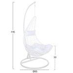 Κρεμαστη Πολυθρονα Φωλια Millie HM5996.03 Μεταλλο-Συνθ.rattan Λευκο φ95x195υεκ. - Image 2