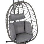 Κρεμαστη Πολυθρονα Φωλια Millie HM5997.10 Μεταλλο-Συνθ.rattan Γκρι 90x75x190υεκ. - Image 7