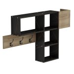 Κρεμαστρα Εισοδου Με Ραφια Harlan HM8973.13 Μελαμινη Σε Φυσικο-Μαυρο Μαρμαρο 99,5x15x61υεκ - Image 5