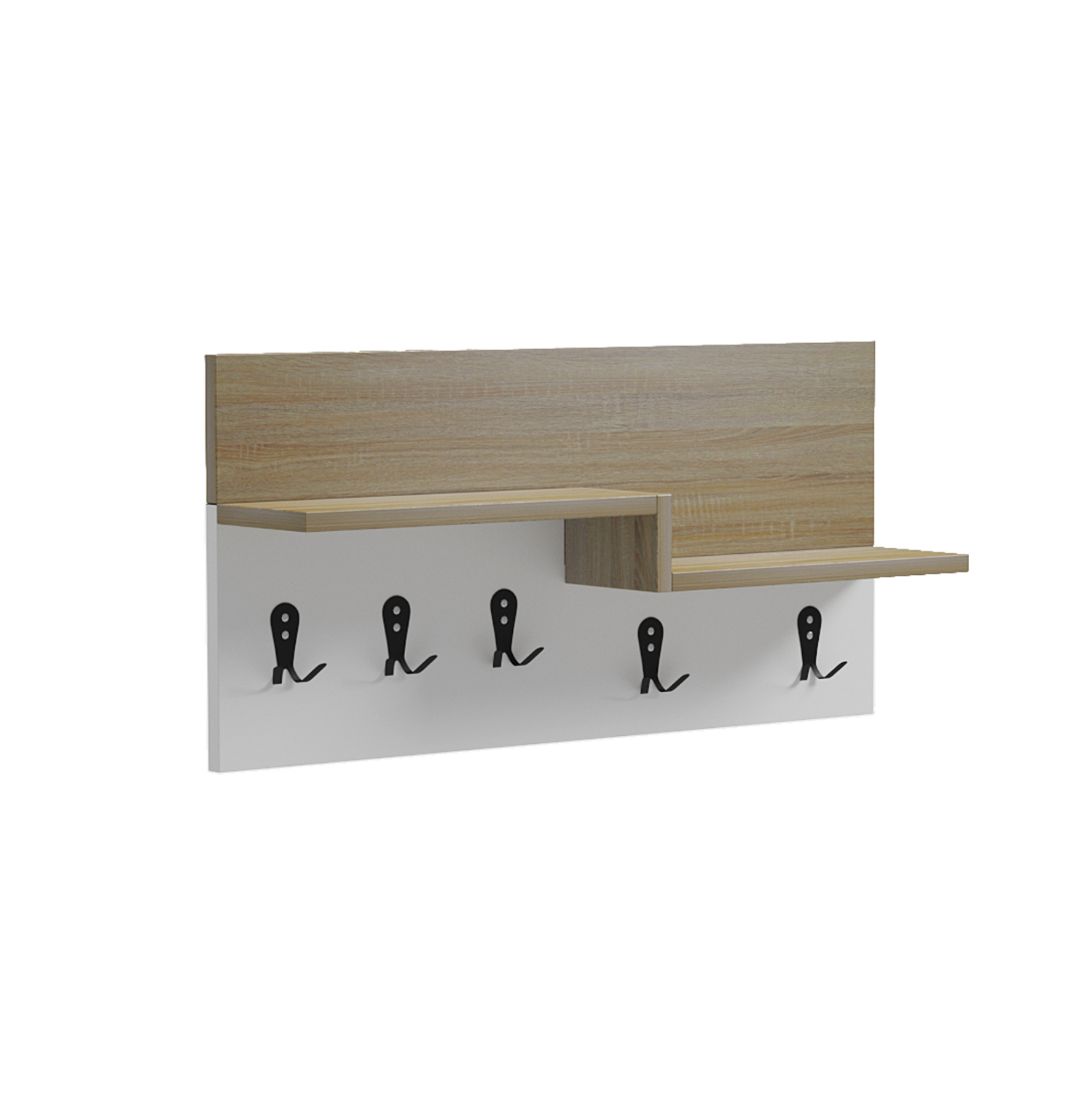 kremastra-eisodoy-rafi-fb91807901-melami Κρεμαστρα Εισοδου & Ραφι Nyda HM18079.01 Μελαμινη Σοναμα-Λευκο 65x13.2x31υεκ. - Image 1