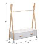 Κρεμαστρα Με Συρταρια Παιδικh Paschal HM2491.03 Μελαμινη-Ξυλο Πευκου 80x40x130υεκ - Image 3
