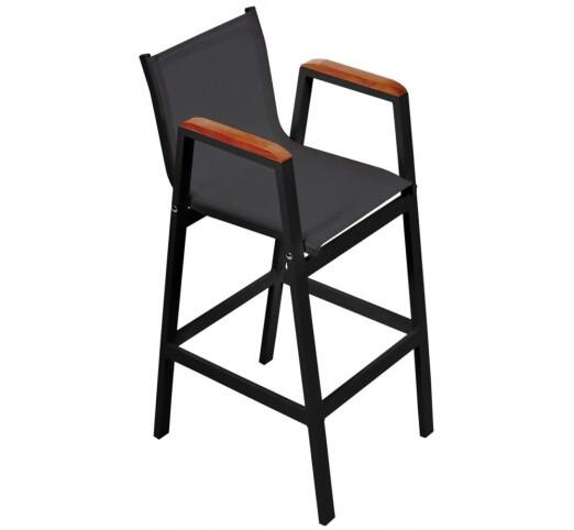 lesly-skampo-bar-alouminiou-388-32919 Lesly Black Σκαμπό Μπαρ Αλουμινίου Textilene Black - Image 1