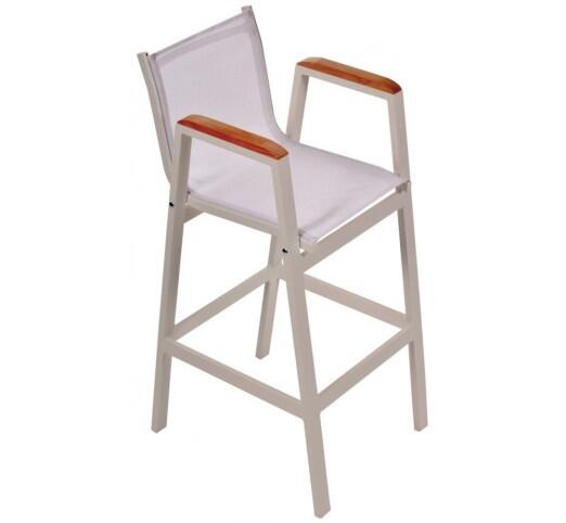 lesly-skampo-bar-alouminiou-388-32929 Lesly Sand Σκαμπό Μπαρ Αλουμινίου Textilene Beige - Image 1