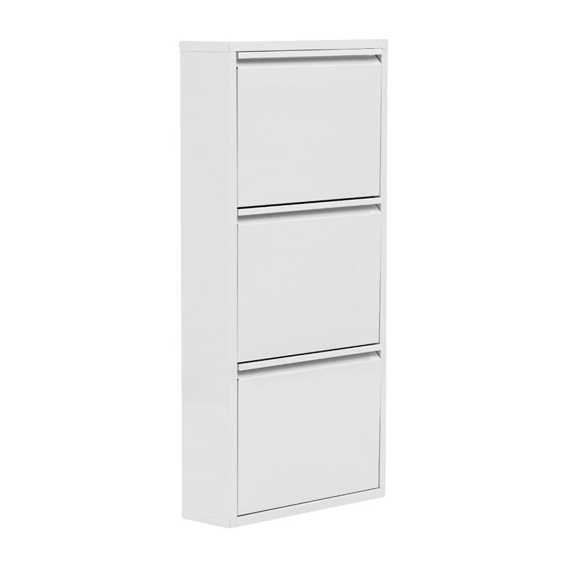 metalliki-papoytsothiki-3-theseon-fylliana-leyko-chroma1741608901 Επιτοιχια Μεταλλικη Παπουτσοθηκη 3 Θεσεων Fylliana Slim Matrix Λευκο Χρωμα 50x15x104εκ - Image 1