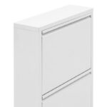 Επιτοιχια Μεταλλικη Παπουτσοθηκη 3 Θεσεων Fylliana Slim Matrix Λευκο Χρωμα 50x15x104εκ - Image 5