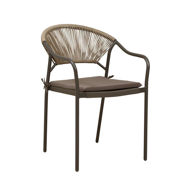 metalliki-polythrona-kipoy-fylliana-2100-kafe-55x61x85ek1724162102 Μεταλλικη Πολυθρονα Κηπου Fylliana 2100 Καφε 55x61x85εκ - Image 1