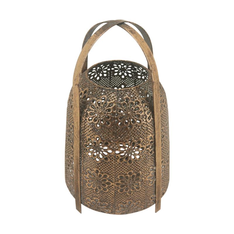 metalliko-fanari-fylliana-232327-chryso-chroma-215x215x34ek1693919712 Μεταλλικο Φαναρι Fylliana 232327 Χρυσο Χρωμα 21,5x21,5x34εκ - Image 1