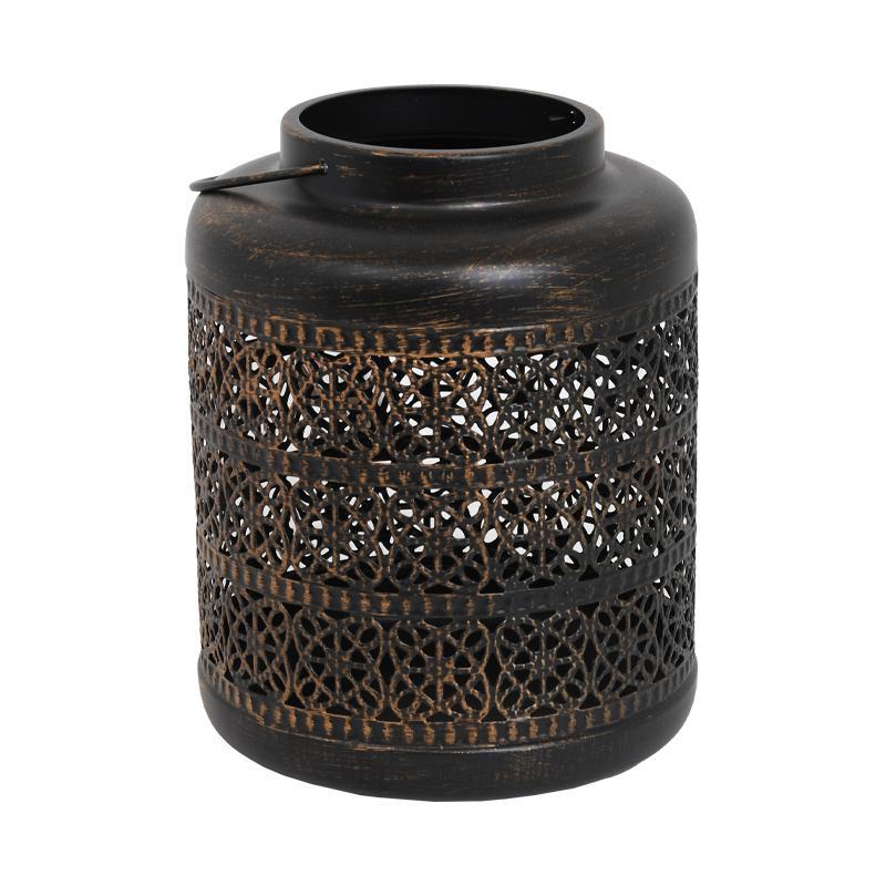 metalliko-fanari-fylliana-round-mayro-chryso-90113-161620ek1717401901 Μεταλλικο Φαναρι Fylliana "Round" Μαυρο-Χρυσο 90113 16*16*20εκ Sls - Image 1