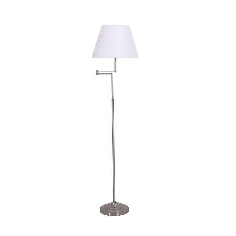 metalliko-fotistiko-dapedoy-fylliana-fl4074-leyko-kapelo-me-asimi-basi-35x160ek-e271749722114 Μεταλλικο Φωτιστικο Δαπεδου Fylliana FL4074 Λευκο Καπελο Με Ασημι Βαση 35x160εκ E27 - Image 1