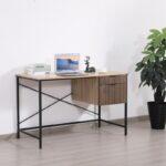 Μεταλλικο Γραφειο Fylliana Rythmos Sonoma-Wallnut Χρωμα 120x60x76εκ - Image 2