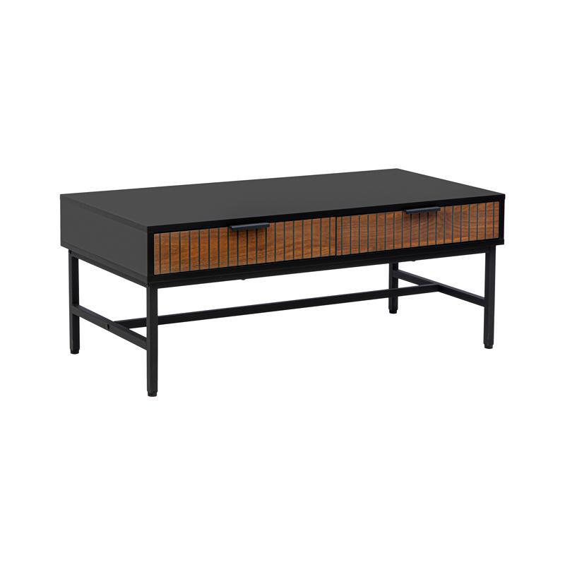 metalliko-trapezaki-salonioy-fylliana-fl2405-mayro-sonoma-chroma-100x48x40ek1739356512 Μεταλλικο Τραπεζακι Σαλονιου Fylliana FL2405 Μαυρο-Καφε Χρωμα 100x48x40εκ - Image 1