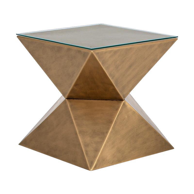 metalliko-trapezaki-salonioy-se-schima-pyramida-me-gyali-fylliana-fl0161-chryso-47x52ek1747474213 Μεταλλικο Τραπεζακι Σαλονιου Σε Σχημα Πυραμιδα Με Γυαλι Fylliana FL0161 Χρυσο 47x52εκ - Image 1