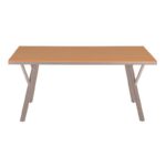 Μεταλλικο Τραπεζι Κηπου Fylliana FL6514 Με Επιφανεια Polywood Χρωμα Μπεζ 160x91x72εκ S.of - Image 3