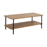 Μεταλλικο Τραπεζι Σαλονιου Fylliana FL2504 Black Oak Χρωμα 100x50x40εκ