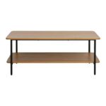Μεταλλικο Τραπεζι Σαλονιου Fylliana FL2504 Black Oak Χρωμα 100x50x40εκ - Image 2