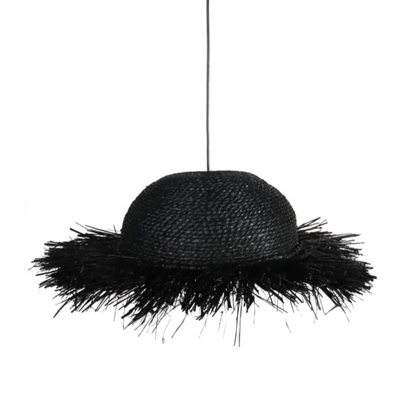 monofoto-psathino-fylliana-boho-mayro-chroma-40x21ek1704722107 Μονοφωτο Ψαθινο Fylliana FL2370 Boho Μαυρο Χρωμα 40x21εκ - Image 1