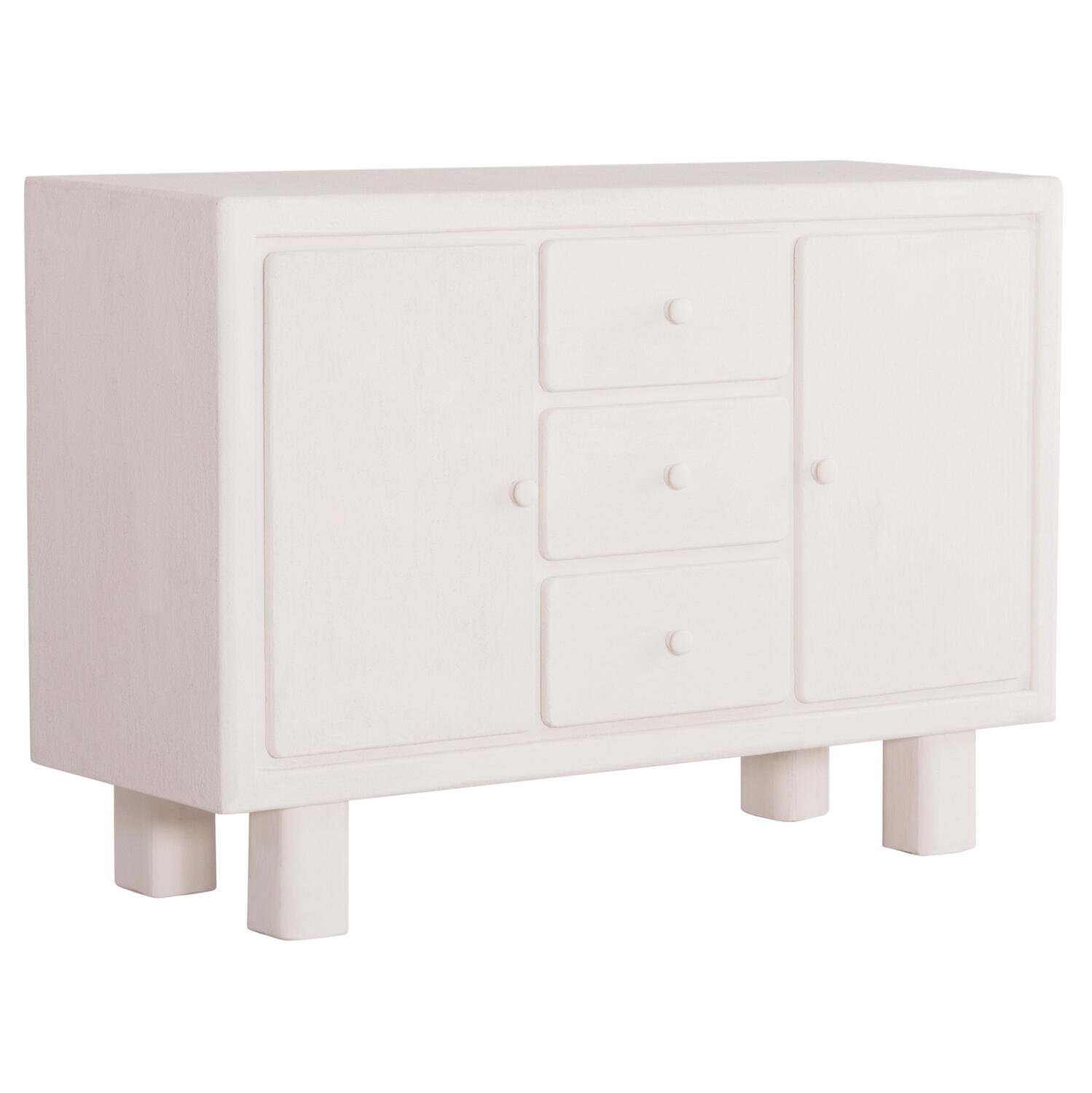 mpoyfes-fb918048-mdf-se-ypoleyko-chroma- Μπουφες Σειρα Santorini HM18048 MDF Σε Υπολευκο χρωμα-3 Συρταρια & 2 Πορτες 120x38x80υεκ. - Image 1