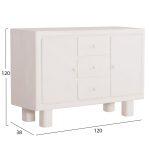 Μπουφες Σειρα Santorini HM18048 MDF Σε Υπολευκο χρωμα-3 Συρταρια & 2 Πορτες 120x38x80υεκ. - Image 2