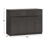 Μπουφες Jolene HM2234.01 2 Συρταρια & 4 Πορτες Zebrano 120x40x80εκ. - Image 2