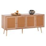 Μπουφες Colm HM9440.11 Μελαμινης & Συνθετικο Rattan Στις 4 Πορτες 160x39,5x71yεκ.