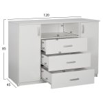 Μπουφες Adler HM2430.03 Μελαμινη Λευκη 120x45x85yεκ - Image 2