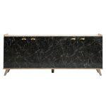 Μπουφες Μελαμινης HM9045.01 Natural Wood - Μαυρο Μαρμαρο 180x41x77,8y Εκ. - Image 3