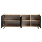 Μπουφες Μελαμινης HM9045.01 Natural Wood - Μαυρο Μαρμαρο 180x41x77,8y Εκ. - Image 4
