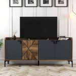 Μπουφες Μελαμινης Καρυδι Και Ανθρακι 180x35x78yεκ. HM9433.01 - Image 5