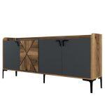 Μπουφες Μελαμινης Καρυδι Και Ανθρακι 180x35x78yεκ. HM9433.01 - Image 7