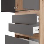 Ντουλαπα Arderin 2k3f h207 Artisan Oak-Γκρι Γραφιτης 79x52x208εκ - Image 5