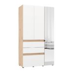 Ντουλαπα Arderin 3k3f1o h207 Artisan Oak-Λευκο 117x52x208εκ