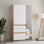 Ντουλαπα Arderin 3k3f1o h207 Artisan Oak-Λευκο 117x52x208εκ - Image 2