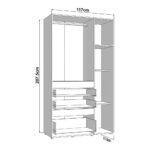 Ντουλαπα Arderin 3k3f1o h207 Artisan Oak-Λευκο 117x52x208εκ - Image 6